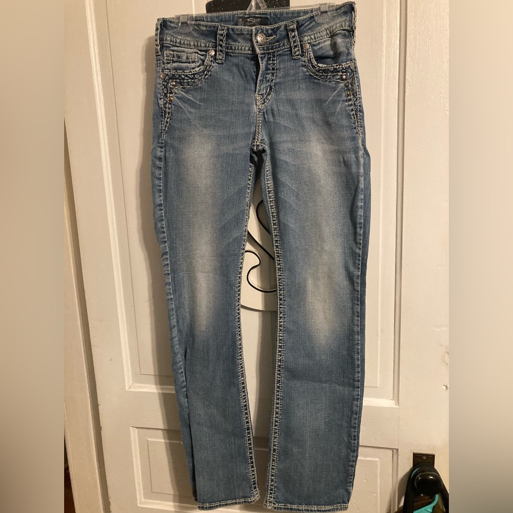 Silver Jeans Women's Straight Leg in Faded Blue